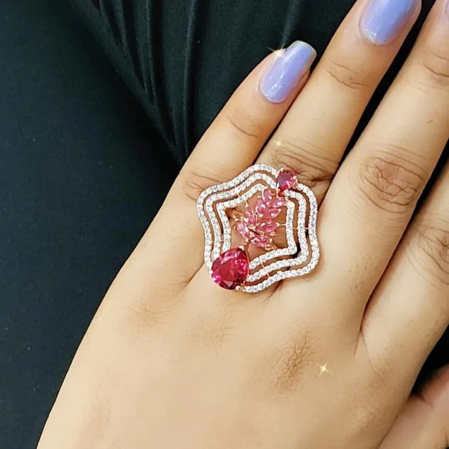 Adeline Rose Gold Cocktail Adjustable Ring