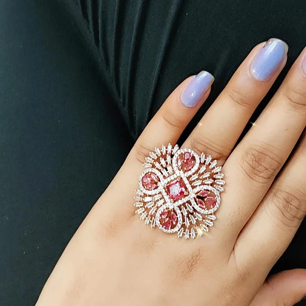 Everleigh Rose Gold Cocktail Adjustable Ring