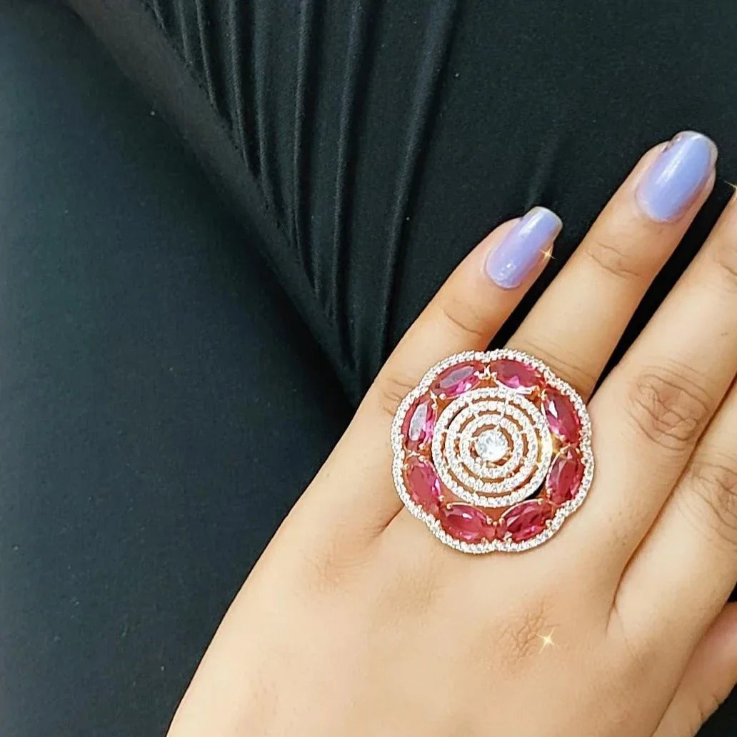 Vivian Rose Gold Cocktail Adjustable Ring