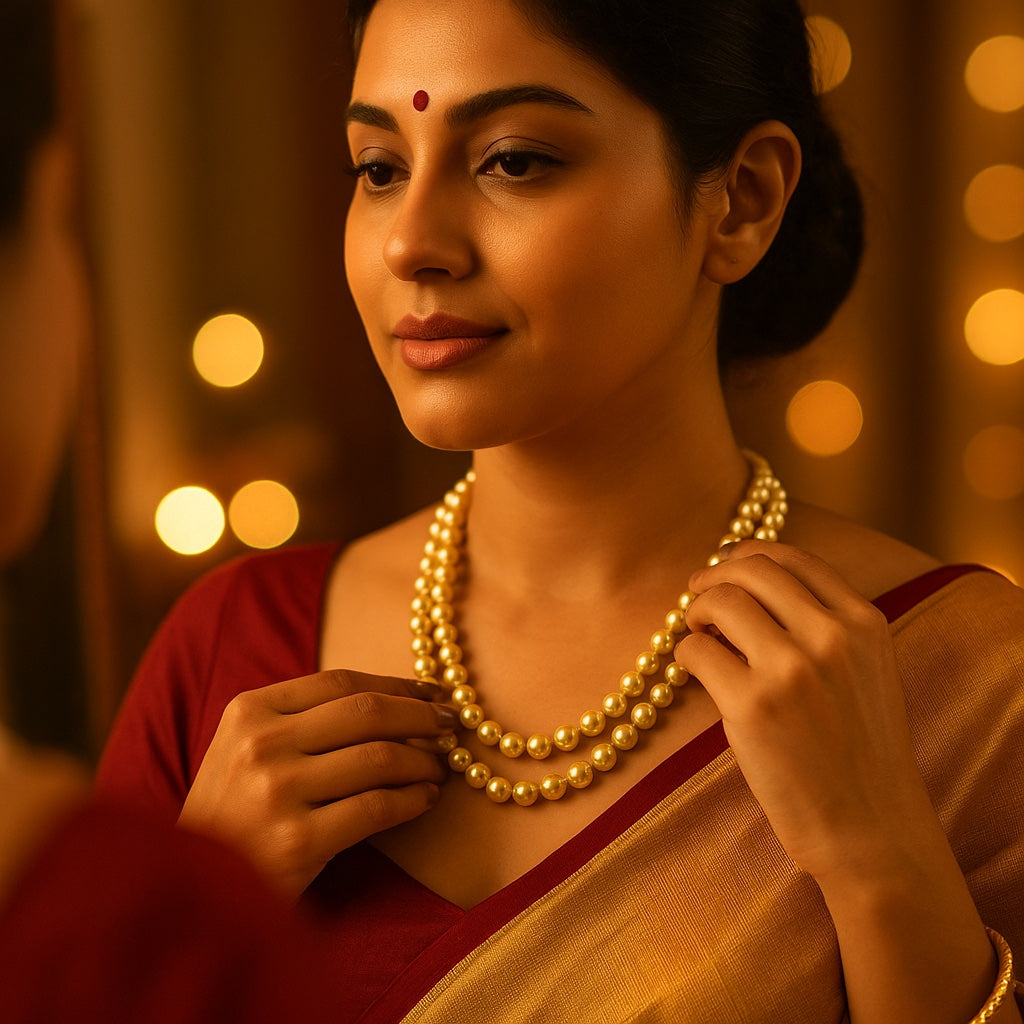 Golden Pearl Glow Necklace
