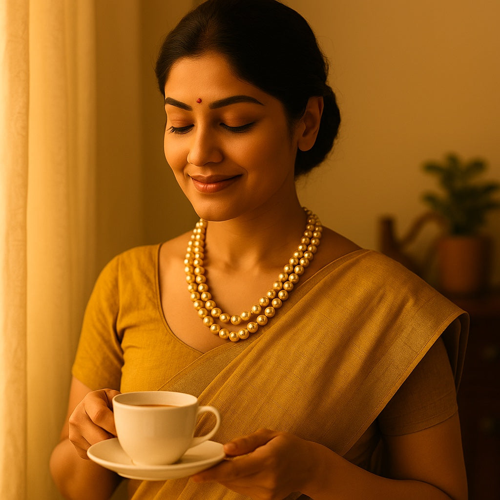 Golden Pearl Glow Necklace