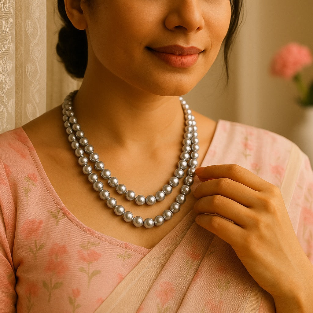 Silver Pearl Glow Necklace