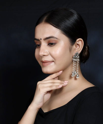 925 Silver Handmade Earring With Fresh Water Pearls Hanging