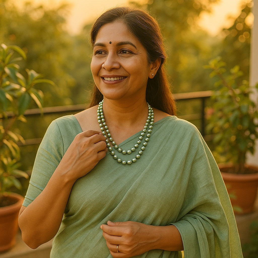 Olive Pearl Glow Necklace